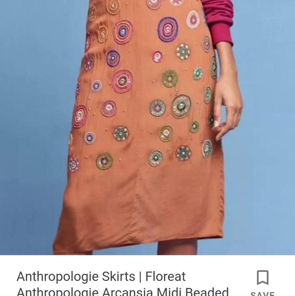 Floreat Arcansia Midi Beaded Skirt Size 8